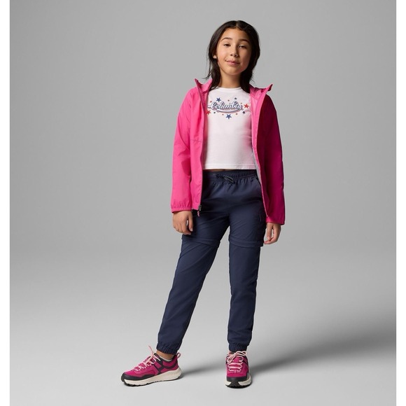 Columbia Kids Girls Pink rain Jacket Switchback Size S, 7-8 - Picture 5 of 16